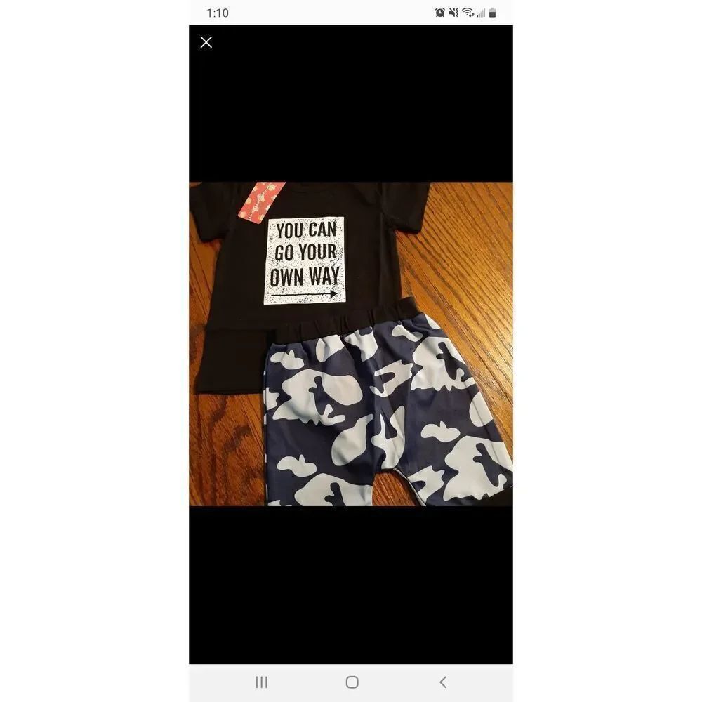 NWT 12/18 Month 2PC Shirt and Shorts Set You Can Go Your Own Way
